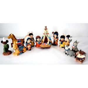 Vintage Native American Nativity Set